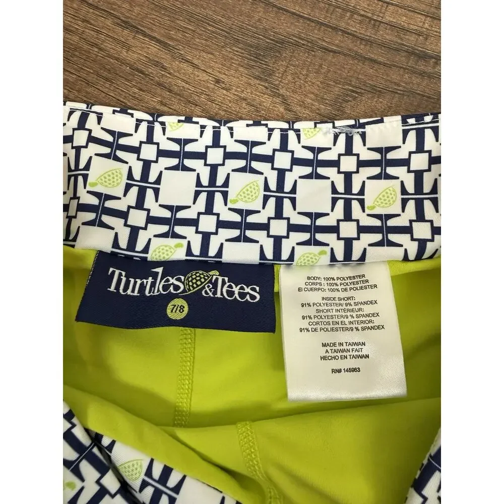 Turtles & Tees Girls Sz 7/8 Tennis Golf Skort Skirts Set Of 2 Scallop Hem Ribbon